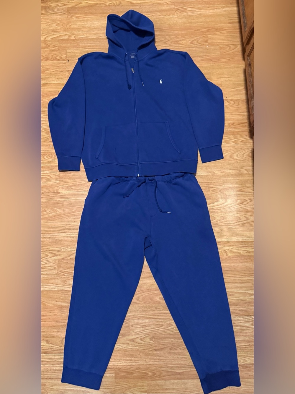 Polo Ralph Lauren Double-Knit Full-Zip Hoodie Jogger Set 1XB Dark Blue Tracksuit